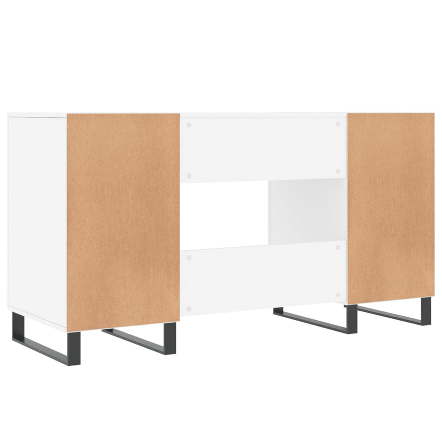 Bureau 140X50X75 Cm Bewerkt Hout Wit