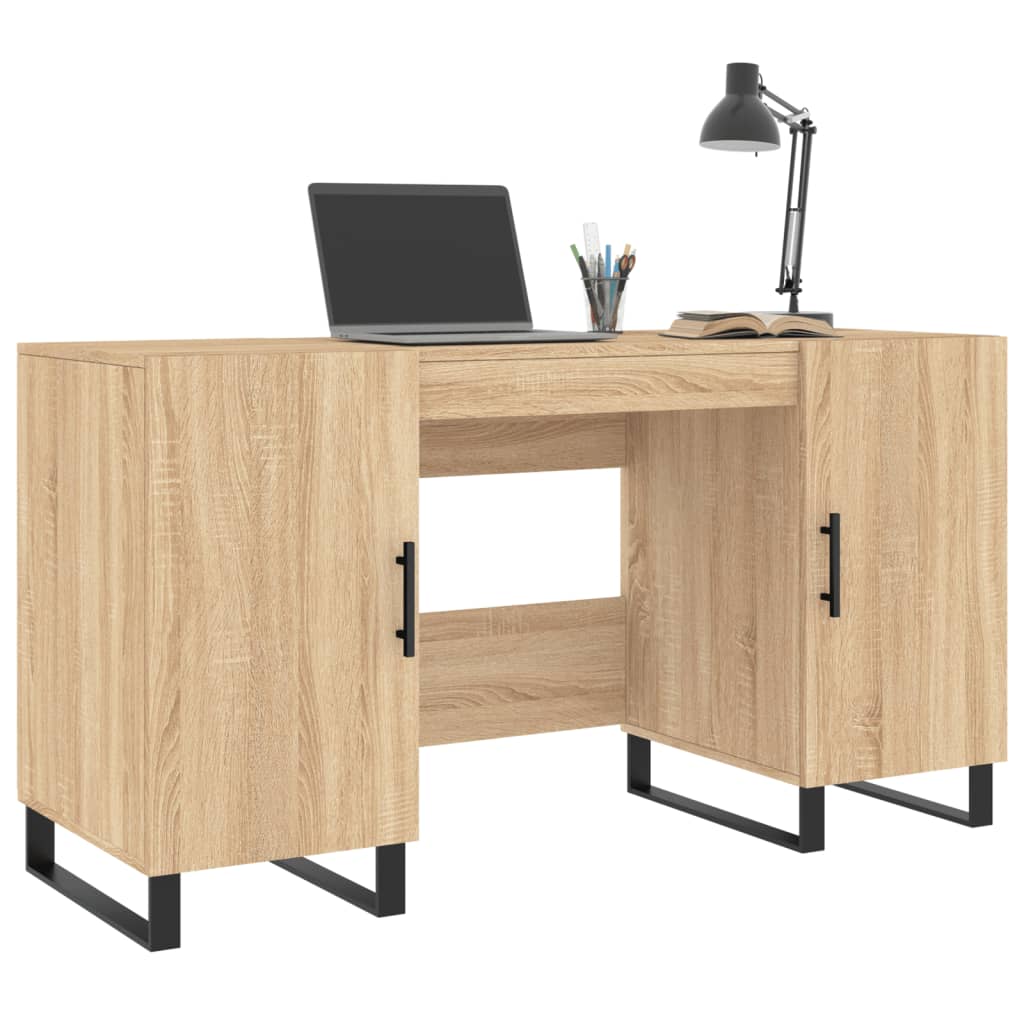 Bureau 140X50X75 Cm Bewerkt Hout Kleurig Sonoma eiken
