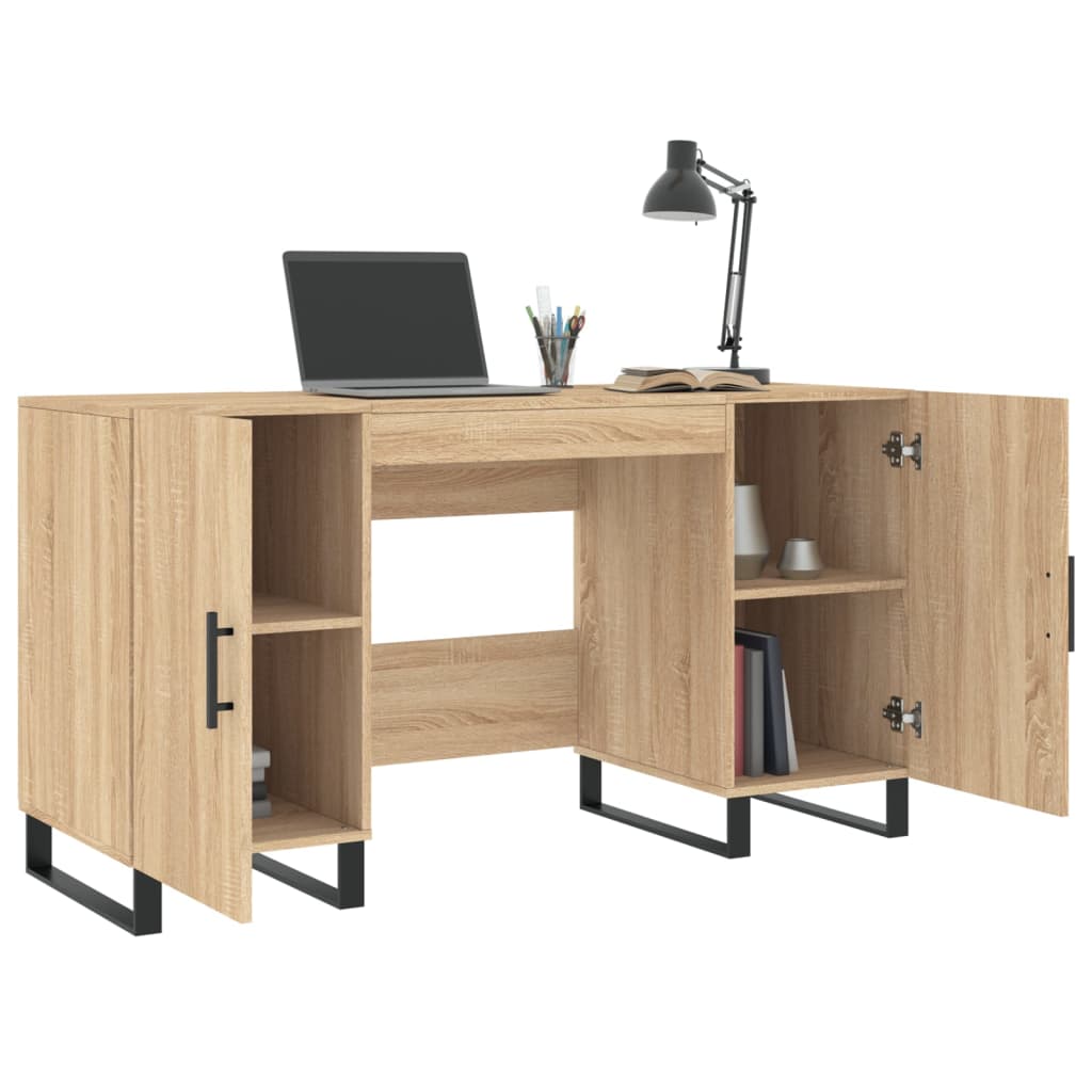 Bureau 140X50X75 Cm Bewerkt Hout Kleurig Sonoma eiken