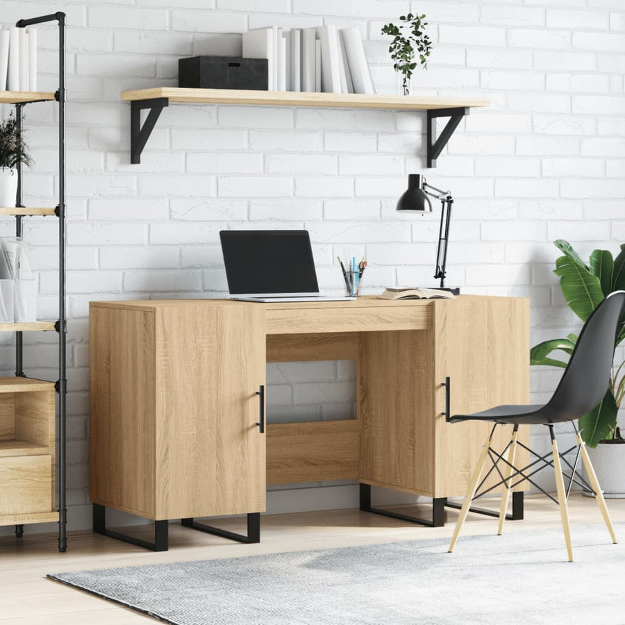 Bureau 140X50X75 Cm Bewerkt Hout Kleurig Sonoma eiken