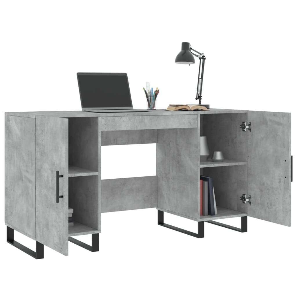 Bureau 140X50X75 Cm Bewerkt Hout Betongrijs