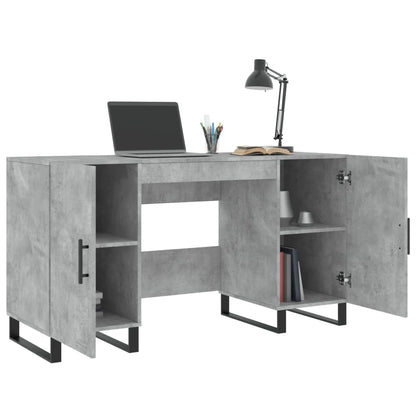 Bureau 140X50X75 Cm Bewerkt Hout Betongrijs