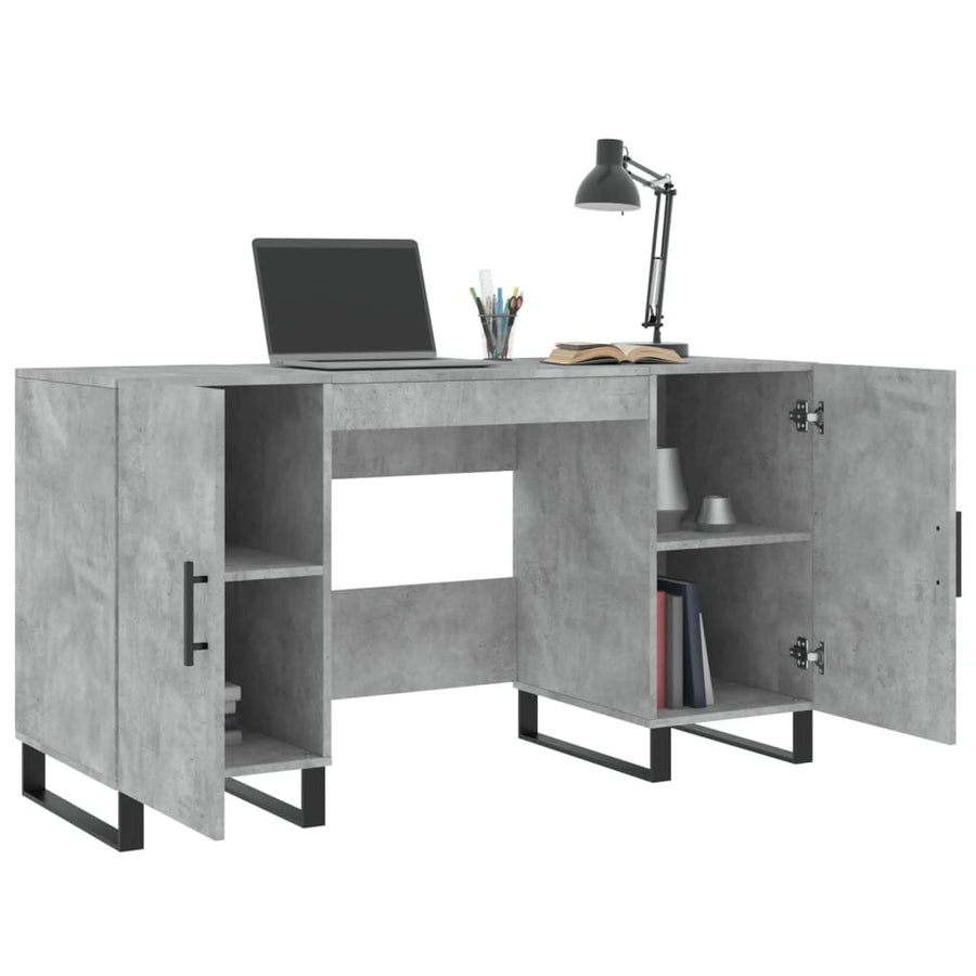 Bureau 140X50X75 Cm Bewerkt Hout Betongrijs
