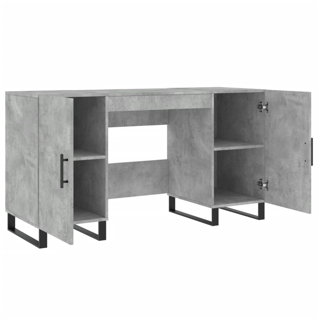 Bureau 140X50X75 Cm Bewerkt Hout Betongrijs