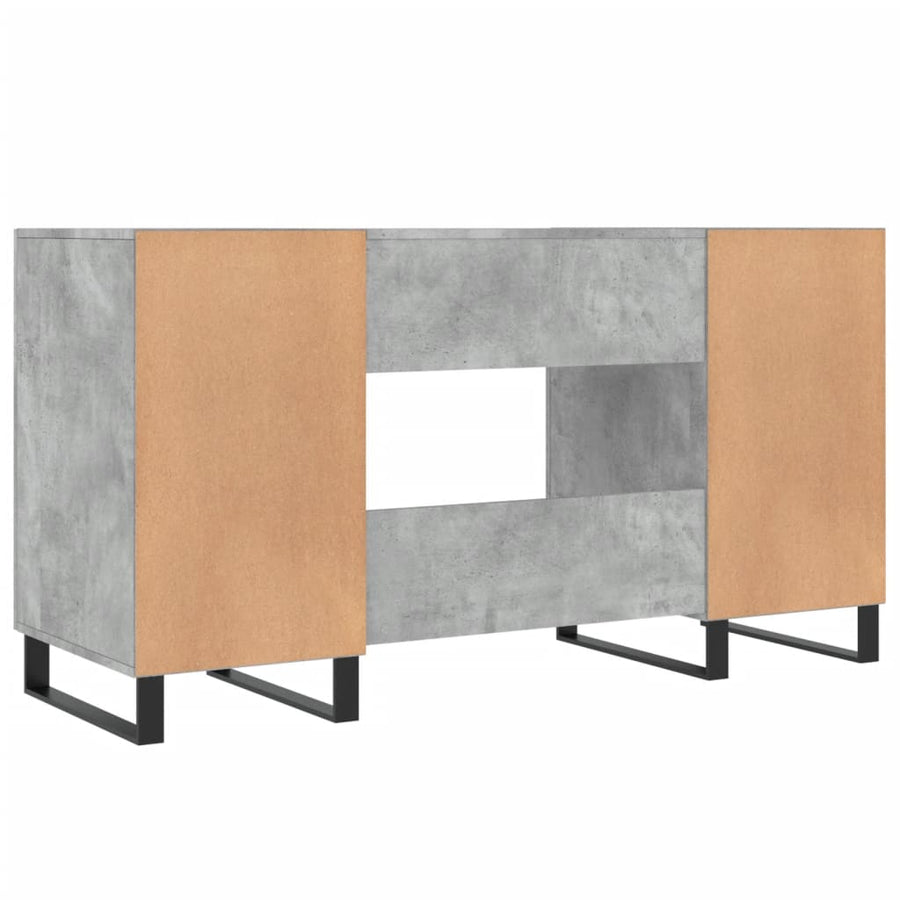 Bureau 140X50X75 Cm Bewerkt Hout Betongrijs