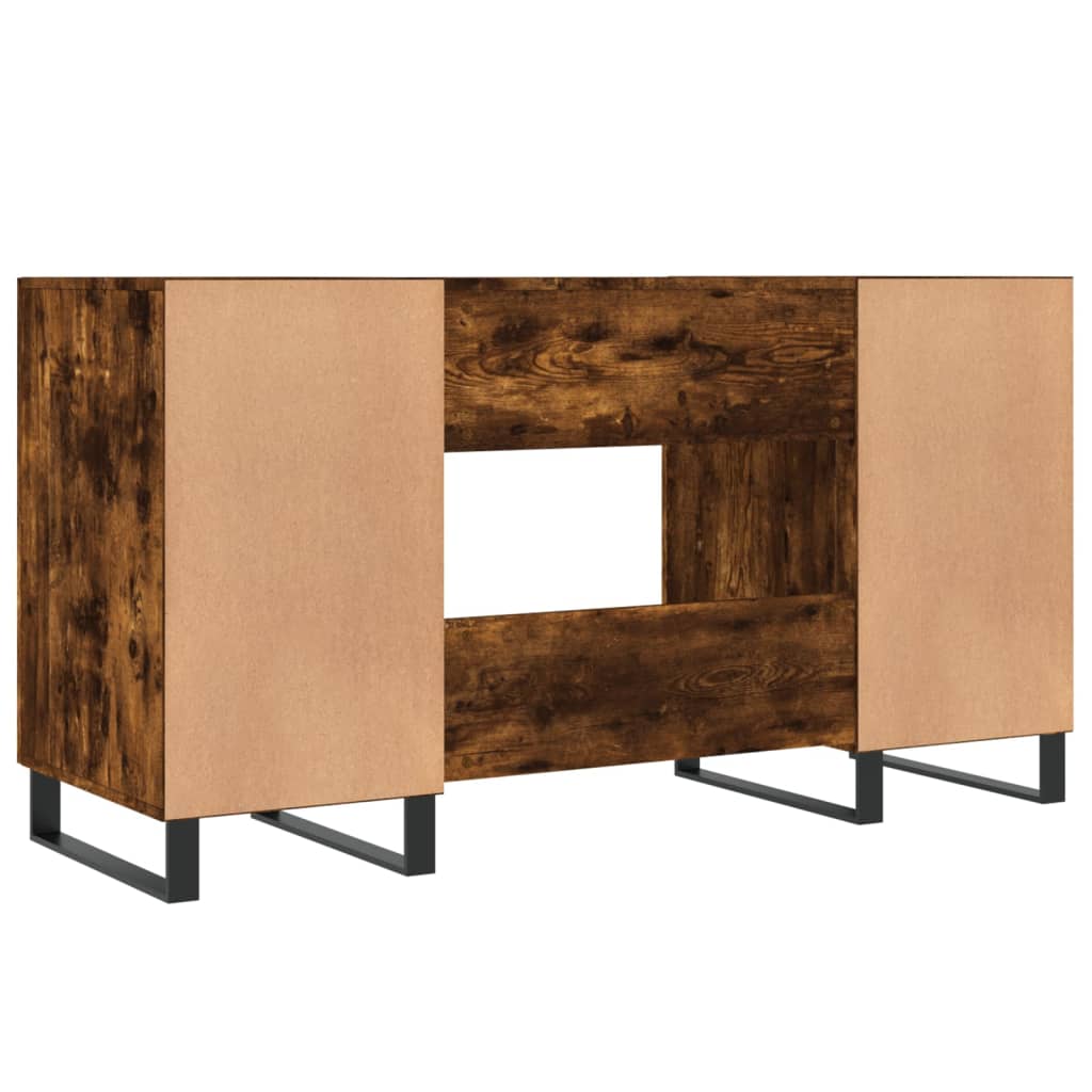 Bureau 140X50X75 Cm Bewerkt Hout Gerookt Eikenkleurig