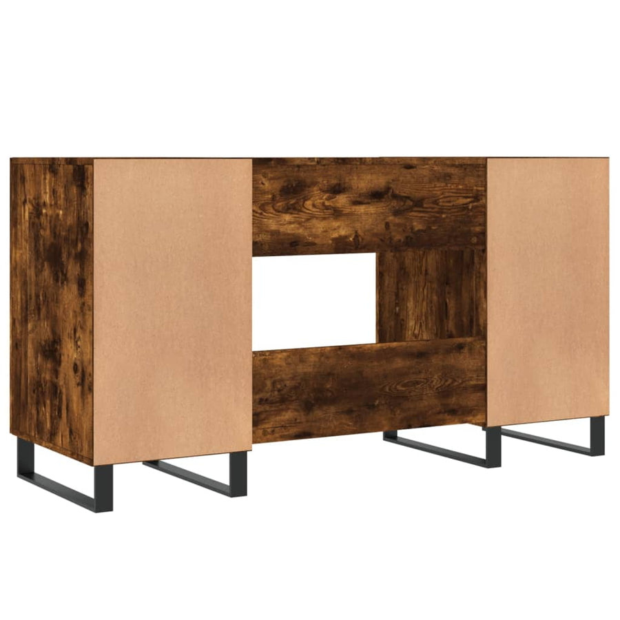 Bureau 140X50X75 Cm Bewerkt Hout Gerookt Eikenkleurig