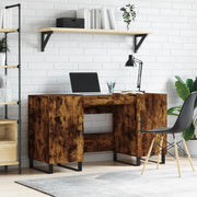 Bureau 140x50x75 cm bewerkt hout gerookt eiken