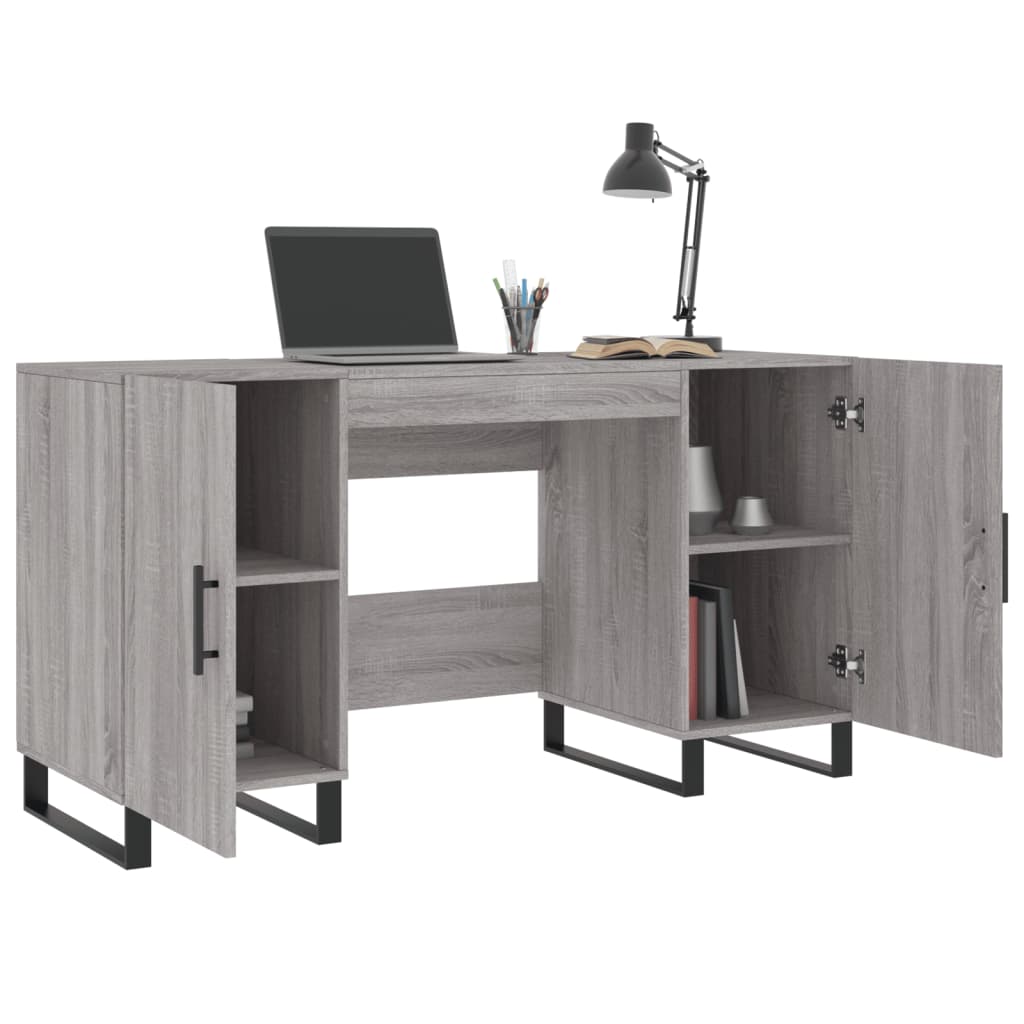 Bureau 140X50X75 Cm Bewerkt Hout Eikenkleurig Grijs sonoma
