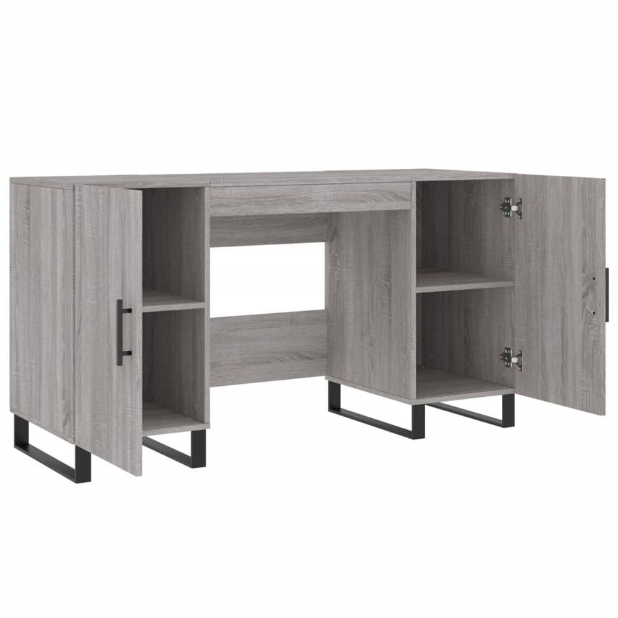 Bureau 140X50X75 Cm Bewerkt Hout Eikenkleurig Grijs sonoma