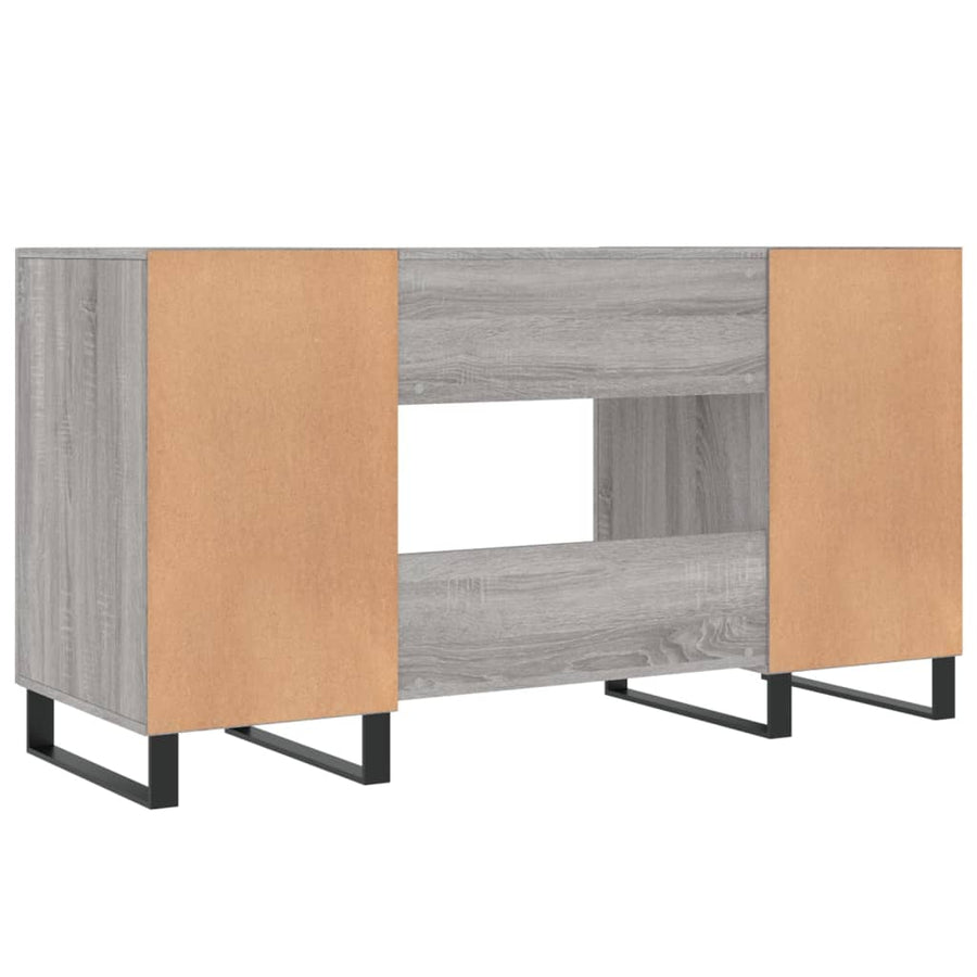 Bureau 140X50X75 Cm Bewerkt Hout Eikenkleurig Grijs sonoma
