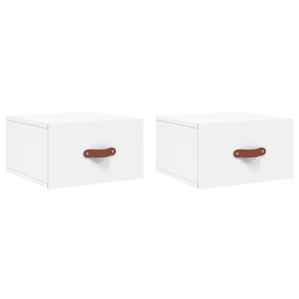 Nachtkastjes 2 St Wandgemonteerd 35X35X20 Cm Wit