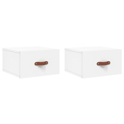 Nachtkastjes 2 St Wandgemonteerd 35X35X20 Cm Wit