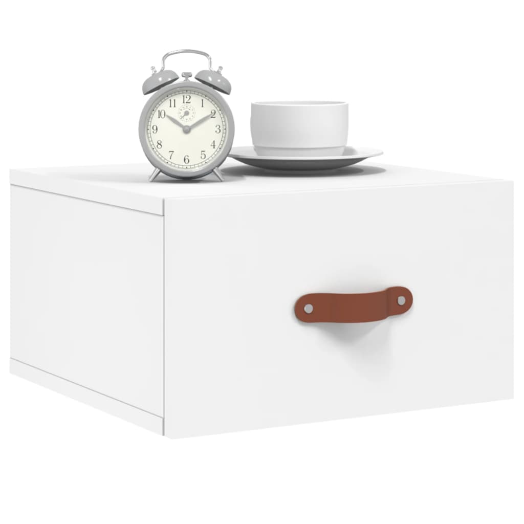 Nachtkastjes 2 St Wandgemonteerd 35X35X20 Cm Wit