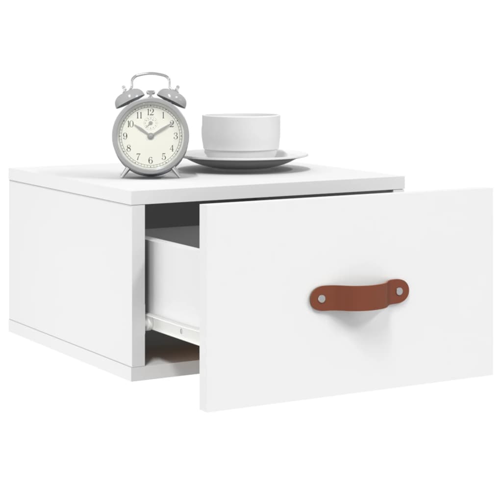 Nachtkastjes 2 St Wandgemonteerd 35X35X20 Cm Wit