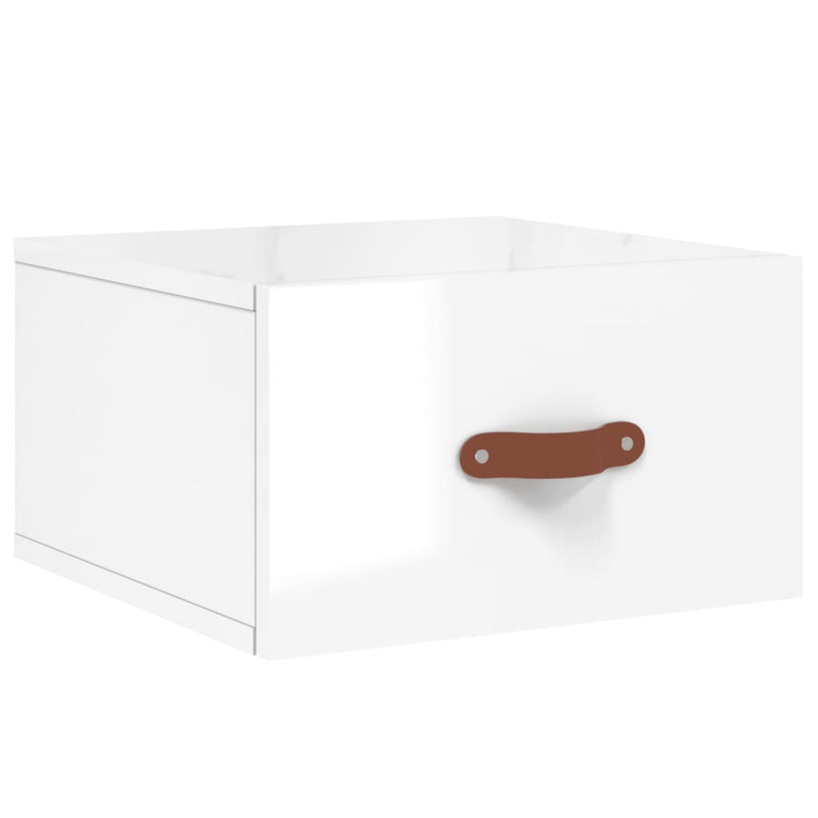 Nachtkastjes 2 St Wandgemonteerd 35X35X20 Cm Hoogglans Wit