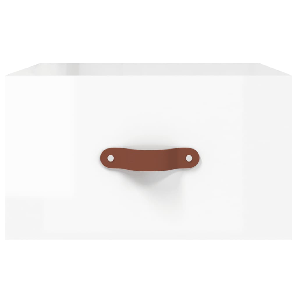 Nachtkastjes 2 St Wandgemonteerd 35X35X20 Cm Hoogglans Wit