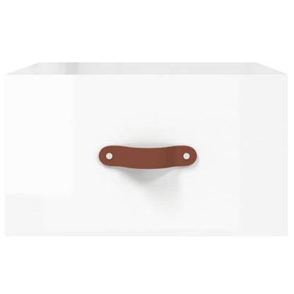 Nachtkastjes 2 St Wandgemonteerd 35X35X20 Cm Hoogglans Wit