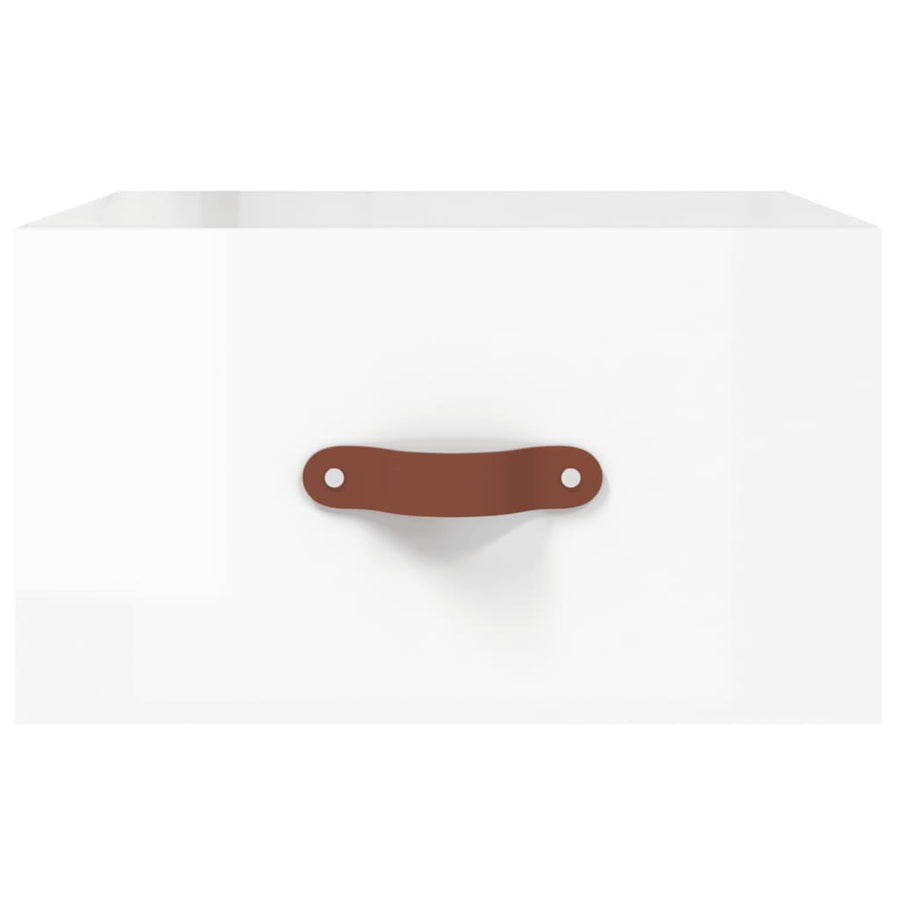 Nachtkastjes 2 St Wandgemonteerd 35X35X20 Cm Hoogglans Wit