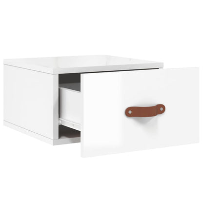 Nachtkastjes 2 St Wandgemonteerd 35X35X20 Cm Hoogglans Wit