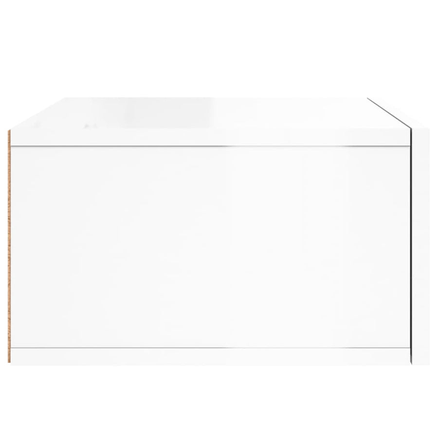 Nachtkastjes 2 St Wandgemonteerd 35X35X20 Cm Hoogglans Wit