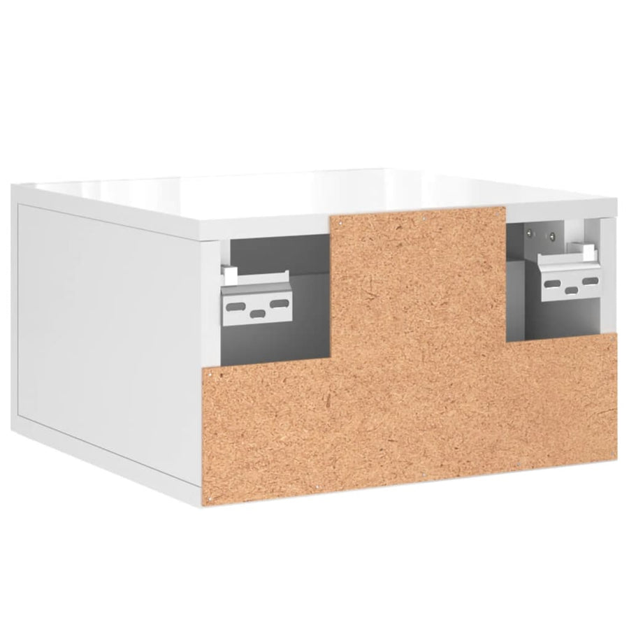Nachtkastjes 2 St Wandgemonteerd 35X35X20 Cm Hoogglans Wit