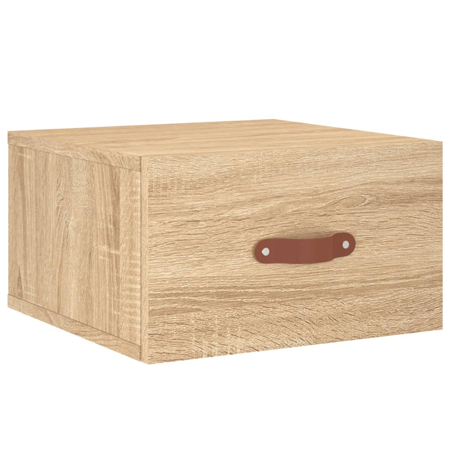 Nachtkastje Wandgemonteerd 35X35X20 Cm Kleurig 1 Sonoma eiken