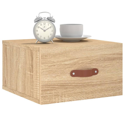 Nachtkastje Wandgemonteerd 35X35X20 Cm Kleurig 1 Sonoma eiken