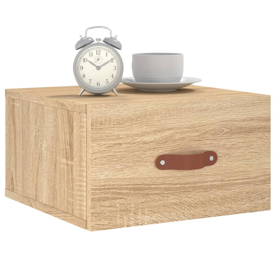 Nachtkastje Wandgemonteerd 35X35X20 Cm Kleurig 1 Sonoma eiken
