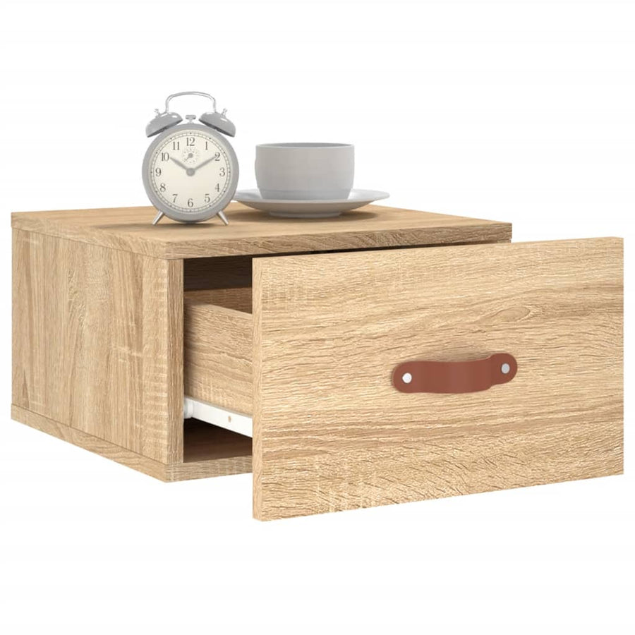 Nachtkastje Wandgemonteerd 35X35X20 Cm Kleurig 1 Sonoma eiken