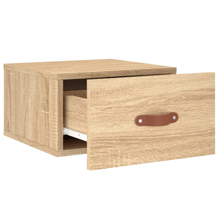 Nachtkastje Wandgemonteerd 35X35X20 Cm Kleurig 1 Sonoma eiken
