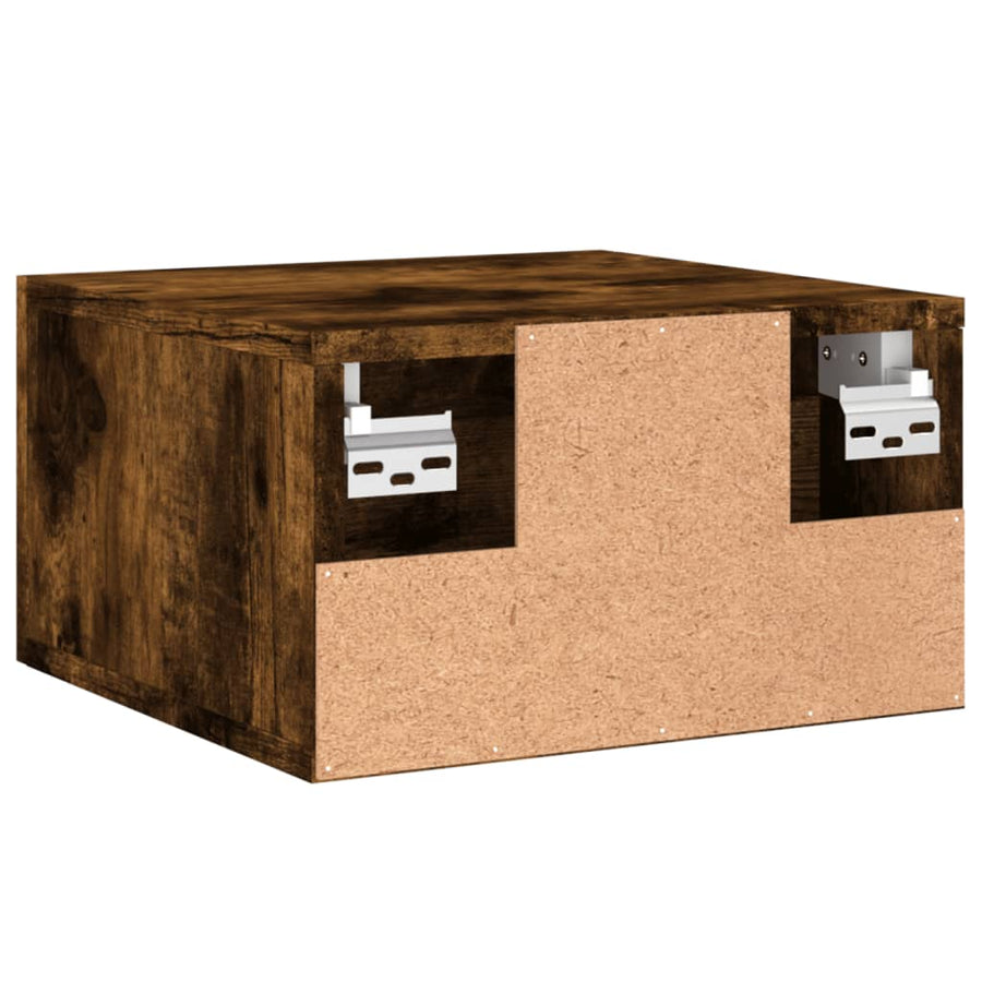 Nachtkastje Wandgemonteerd 35X35X20 Cm Kleurig 1 Gerookt eiken