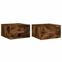 Nachtkastjes 2 St Wandgemonteerd 35X35X20 Cm Gerookt Eikenkleur