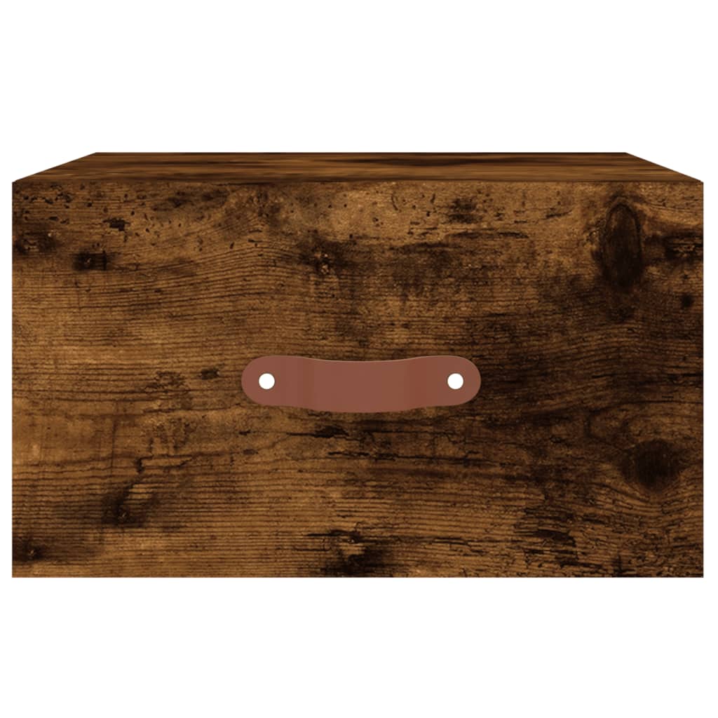 Nachtkastjes 2 St Wandgemonteerd 35X35X20 Cm Gerookt Eikenkleur