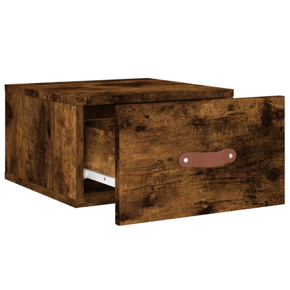Nachtkastjes 2 St Wandgemonteerd 35X35X20 Cm Gerookt Eikenkleur
