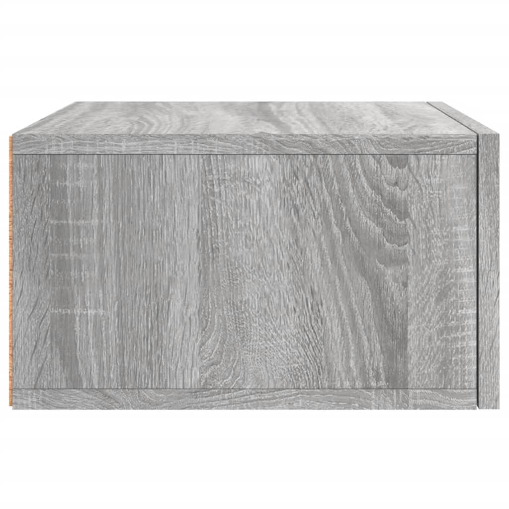 Nachtkastje Wandgemonteerd 35X35X20 Cm Eikenkleur 1 Grijs sonoma