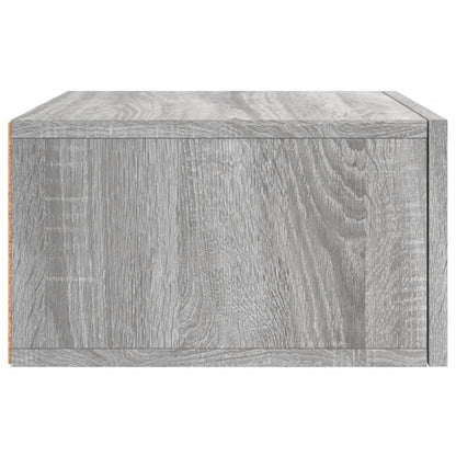 Nachtkastje Wandgemonteerd 35X35X20 Cm Eikenkleur 1 Grijs sonoma