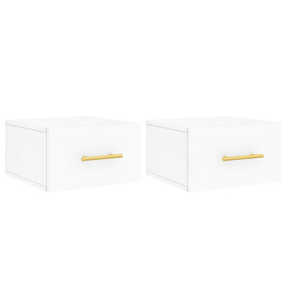Nachtkastjes 2 St Wandgemonteerd 35X35X20 Cm Wit