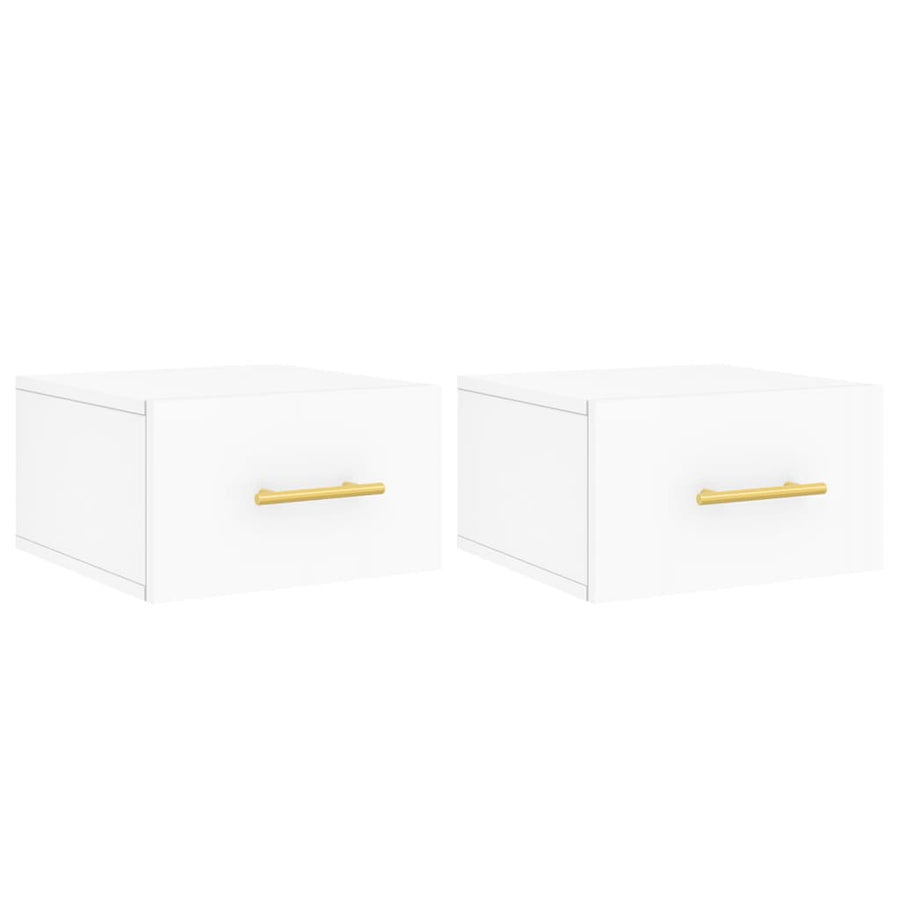 Nachtkastjes 2 St Wandgemonteerd 35X35X20 Cm Wit