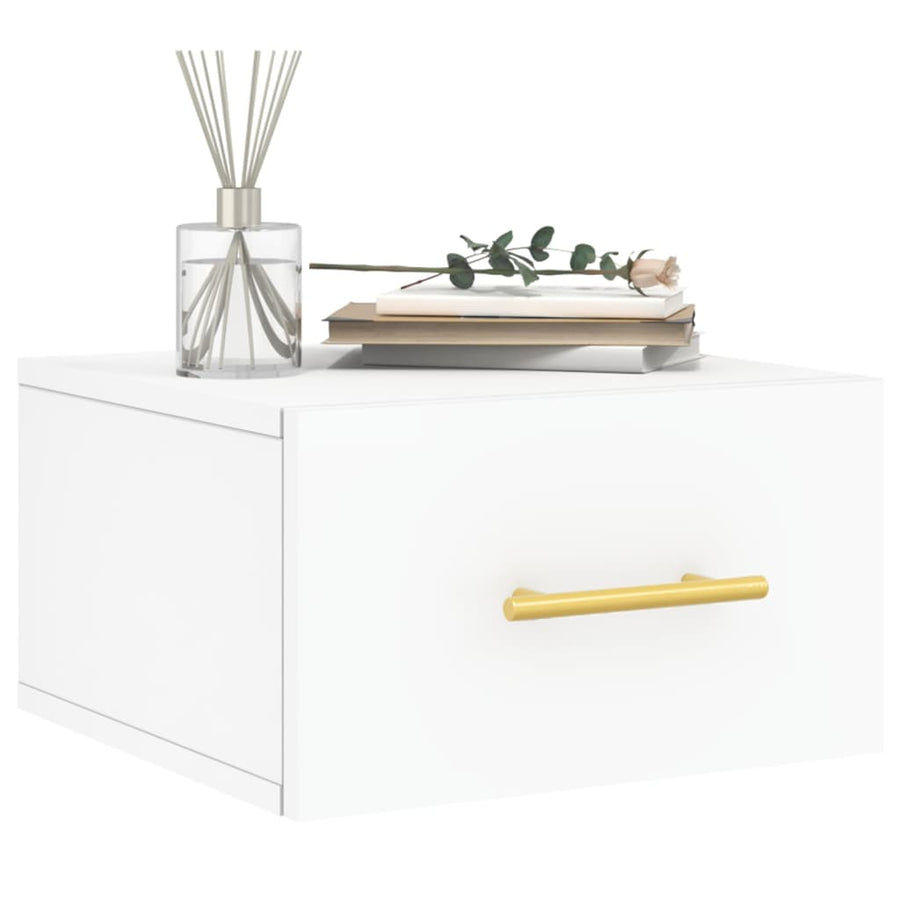 Nachtkastjes 2 St Wandgemonteerd 35X35X20 Cm Wit