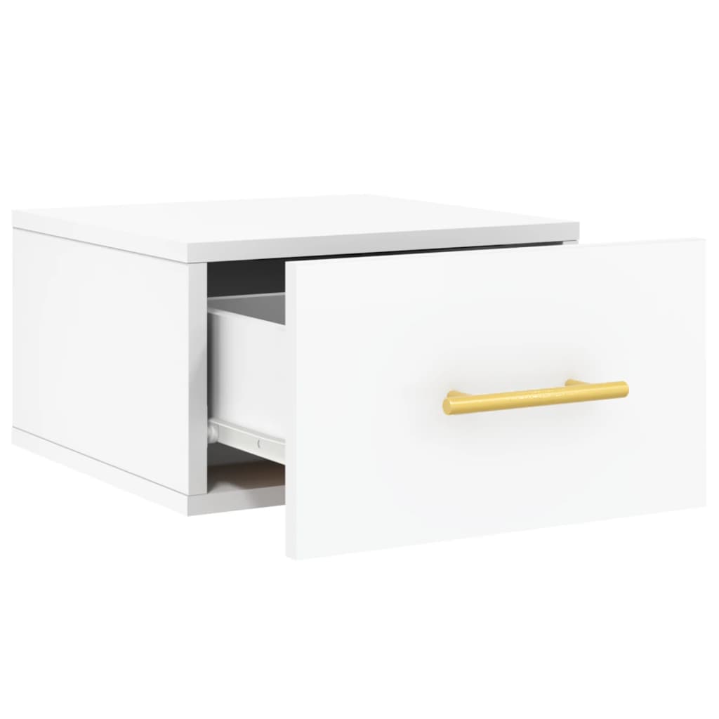 Nachtkastjes 2 St Wandgemonteerd 35X35X20 Cm Wit