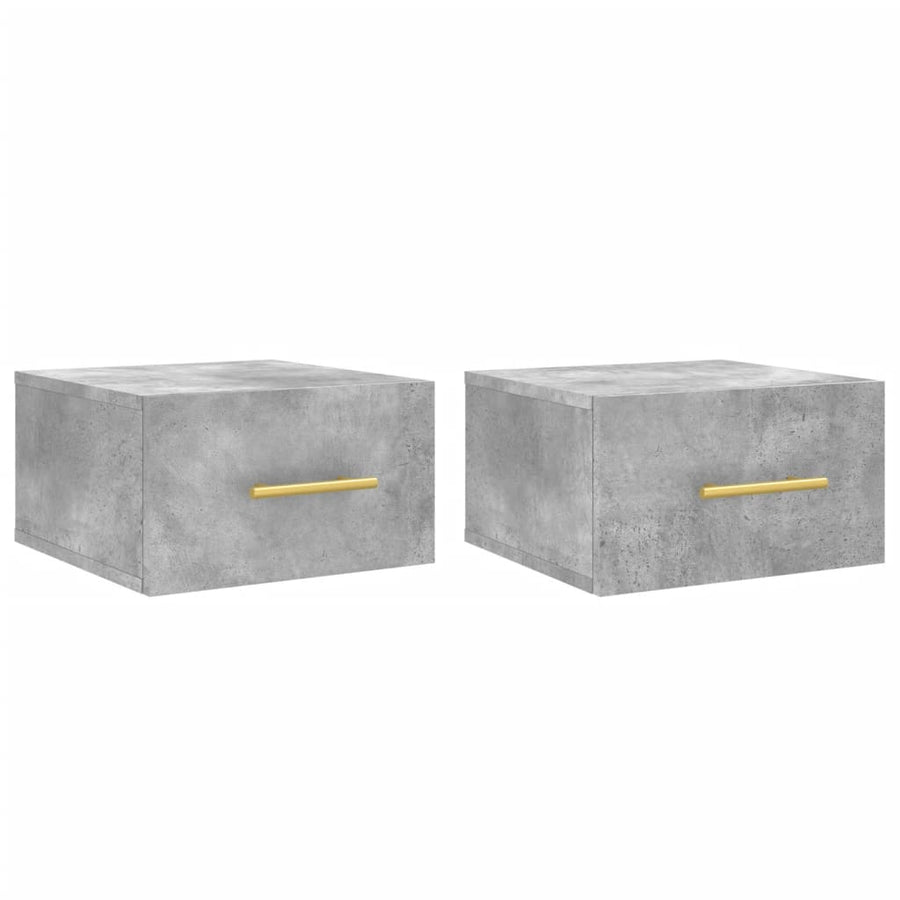 Nachtkastjes 2 St Wandgemonteerd 35X35X20 Cm Betongrijs