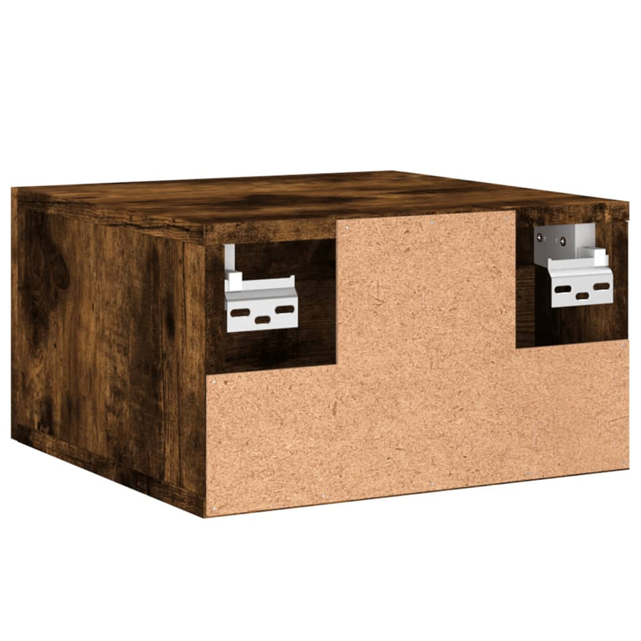 Nachtkastje Wandgemonteerd 35X35X20 Cm Kleurig 1 Gerookt eiken