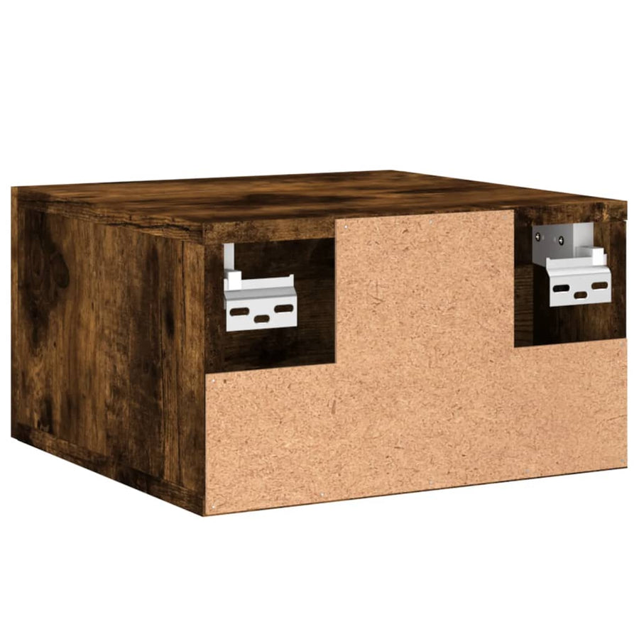Nachtkastjes 2 St Wandgemonteerd 35X35X20 Cm Gerookt Eikenkleur