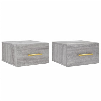 Nachtkastjes 2 St Wandgemonteerd 35X35X20 Cm Grijs Sonoma Eiken