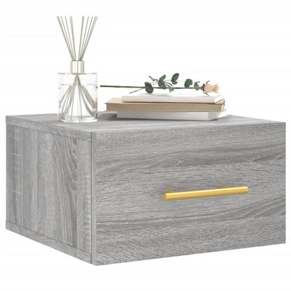 Nachtkastjes 2 St Wandgemonteerd 35X35X20 Cm Grijs Sonoma Eiken