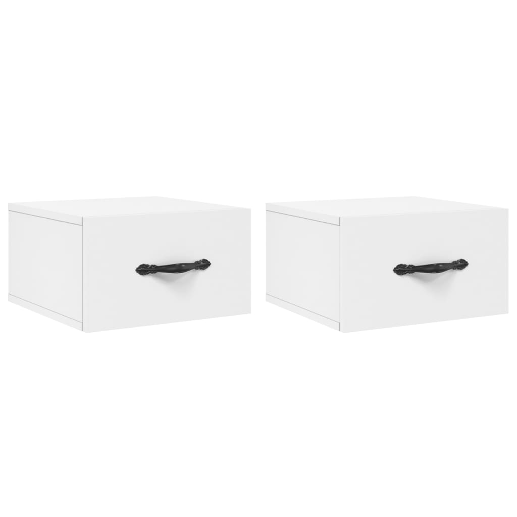 Nachtkastjes 2 St Wandgemonteerd 35X35X20 Cm Wit