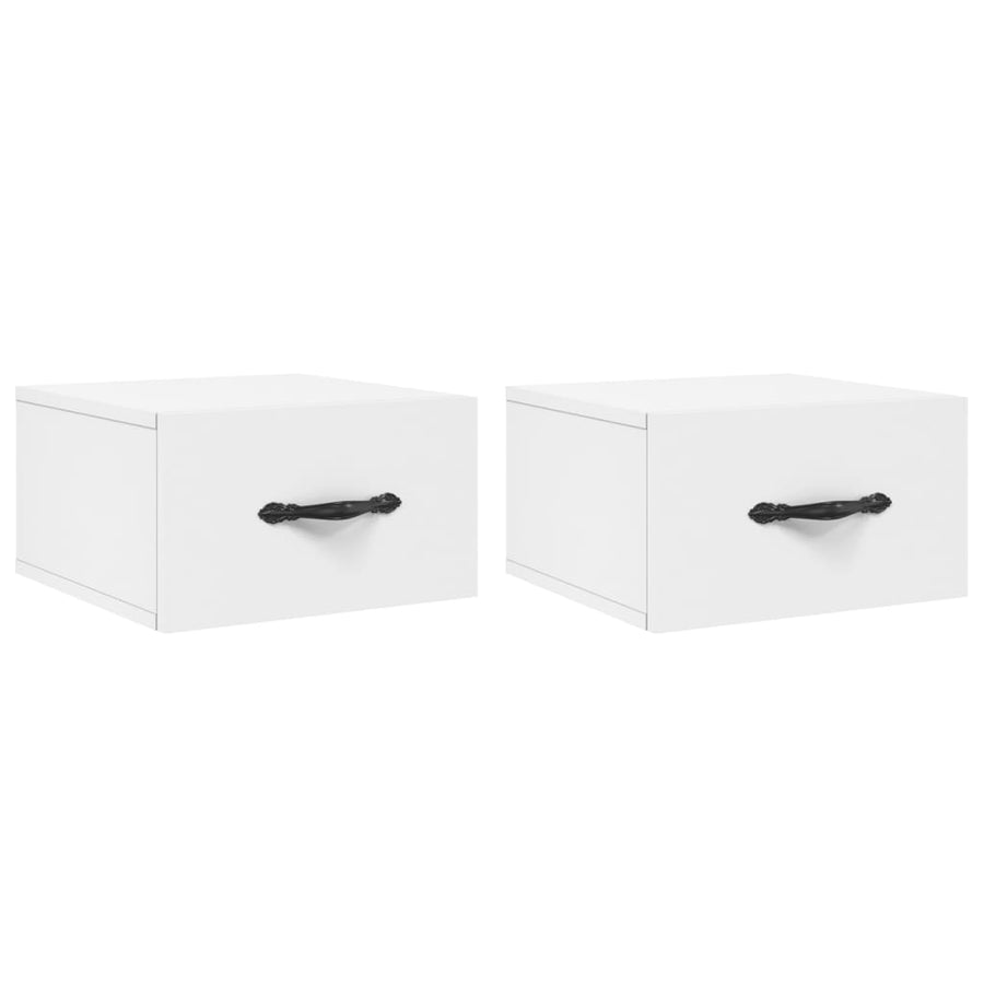 Nachtkastjes 2 St Wandgemonteerd 35X35X20 Cm Wit