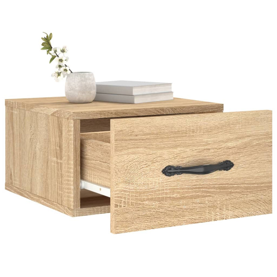 Nachtkastje Wandgemonteerd 35X35X20 Cm Kleurig 1 Sonoma eiken