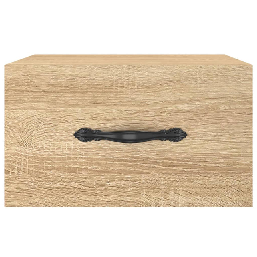 Nachtkastje Wandgemonteerd 35X35X20 Cm Kleurig 1 Sonoma eiken